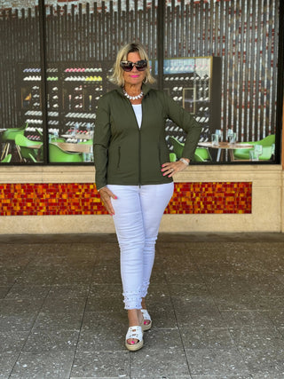 LULU-B OLIVE FULL ZIPPER JACKET LULU-B