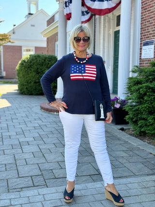 LULU-B NAVY FLAG SWEATER LULU-B