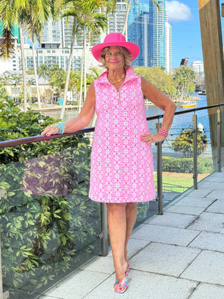 LULU B TROPIC PETALS ZIPPER SWING DRESS LULU-B