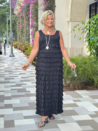 MIAMI NIGHTS  BLACK BLACK CHA CHA DRESS ion LULU-B