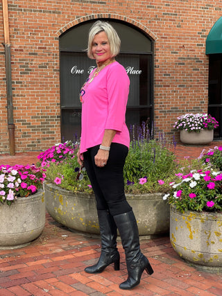 LULU-B HOT PINK ASYMMETRIC TOP LULU-B