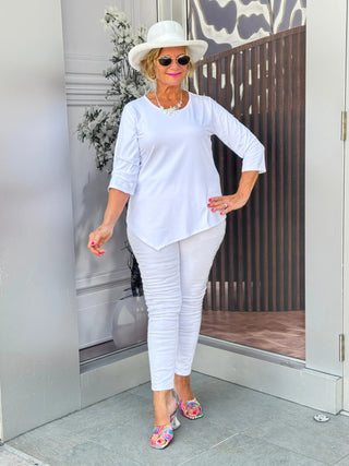 WHITE ASYMMETRIC TOP LULU-B