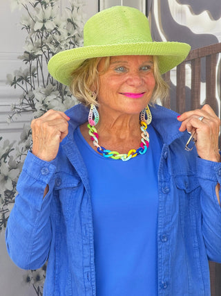 KEY WEST BLU LINEN JACKET LULU-B