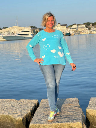 AQUA HEART CHENILLE SWEATER LULU-B