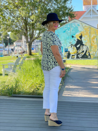 GREEN AND NAVY SHORT SLEEVE LULU-B