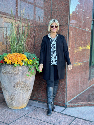 LULU-B BLACK CASHMERE  CARDIGAN LULU-B