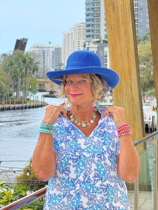 LULU B CORAL BREEZE HALF ZIPPER SHORT SLEEVE DRESS LULU-B