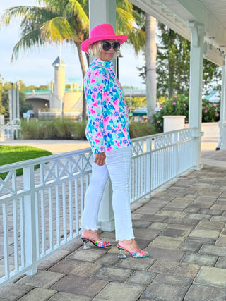 PINK PETALS HALF ZIPPER LULU-B