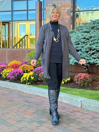 LULU-B CHARCOAL CASHMERE CARDIGAN LULU-B