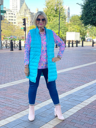 LULU-B AQUA PUFFER VEST LULU-B