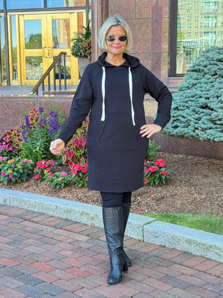Lulu-b kangaroo pocket black scuba dress LULU-B