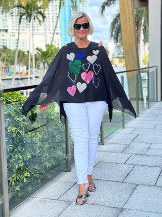 SWAROVSKI CRYSTAL BLACK HEART TOP KOKOMO