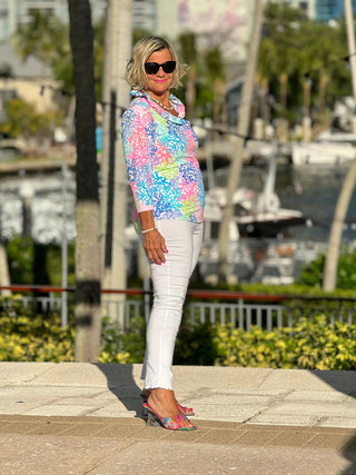 SALINA REEF RUFFLE SLEEVE TOP LULU-B