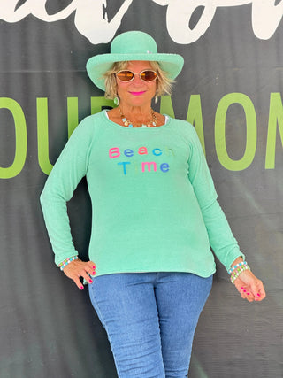 LULU-B MINT BEACH TIME SWEATER LULU-B
