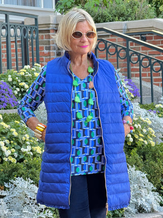 LULU-B COBALT PUFFER VEST LULU-B
