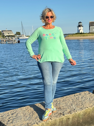 LULU-B MINT BEACH TIME SWEATER LULU-B