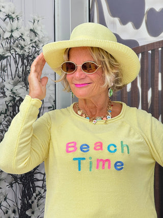LULU-B YELLOW BEACH TIME SWEATER LULU-B