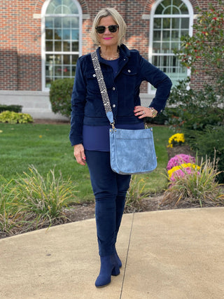 LULU-B NAVY VELOUR JACKET LULU-B