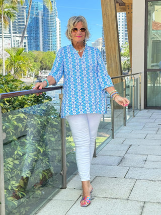 LULU B COASTAL BLOOM TUNIC LULU-B