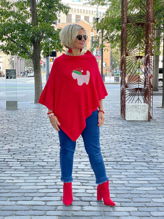 TEDDY CHRISTMAS PUPPY PONCHO TOP IT OFF