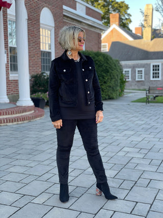 LULU-B BLACK VELOUR PANTS LULU-B