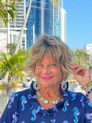 LULU B MIDNIGHT REEF RUFFLE TOP LULU-B