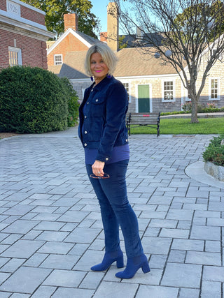 LULU-B NAVY VELOUR PANTS LULU-B