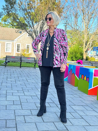 LULU-B PINK SIZZLE FULL ZIPPER JACKET LULU-B