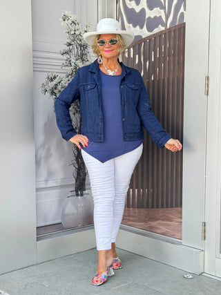 KEY WEST NAVY LINEN JACKET LULU-B