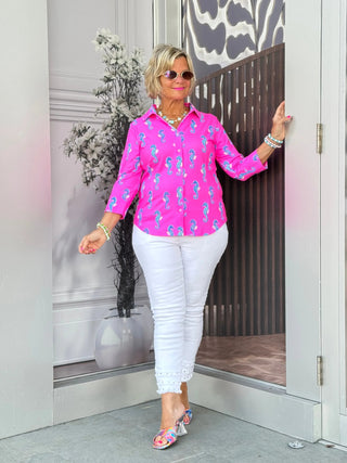 LULU B SEAHORSE BAY BUTTON UP SHIRT LULU-B