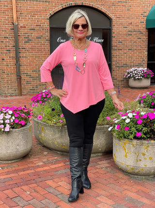 LULU-B CORAL ASYMMETRIC TOP LULU-B