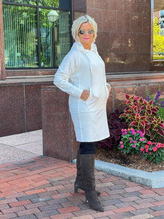 Lulu b kangaroo pocket pearl scuba dress LULU-B