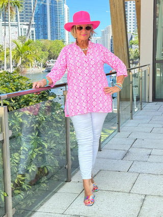 LULU B TROPIC PETALS TUNIC LULU-B