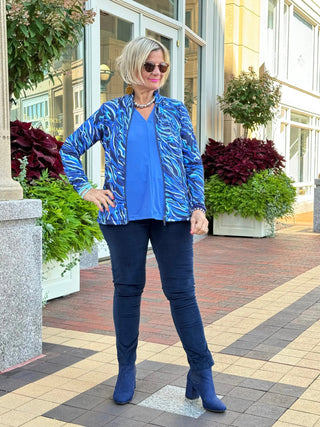 LULU-B SIZZLE BLUE FULL ZIPPER JACKET LULU-B