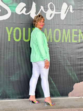 LULU-B SOFT MINT FULL ZIPER JACKET LULU-B