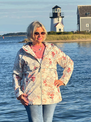 Women's New Englander® Floral Printed Rain Jacket CHARLES RIVER RAIN APPAREL