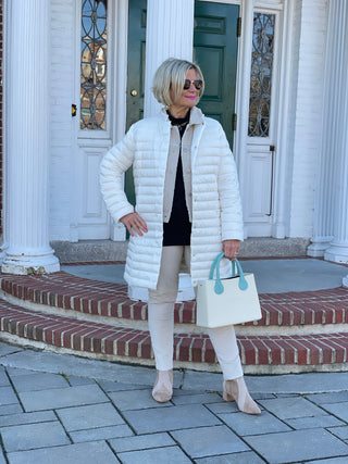 WINTER WHITE LONG PUFFER JACKET LULU-B