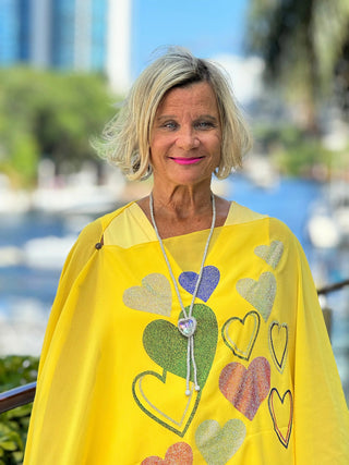 SWAROVSKI CRYSTAL YELLOW  HEART TOP KOKOMO