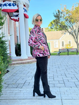 LULU-B PINK SIZZLE FULL ZIPPER JACKET LULU-B