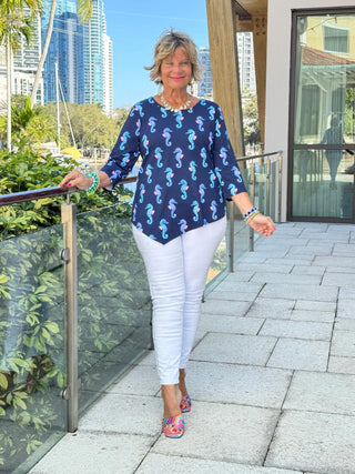 LULU B MIDNIGHT REEF ASYMMETRIC TOP LULU-B