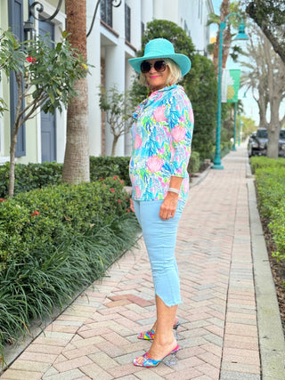 SEASHELL BEACH 3/25 RUFFLE TOP LULU-B