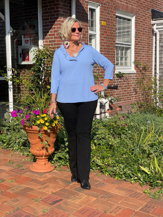 LULU-B SOLID LIGHT PERRI RUFFLE TOP LULU-B