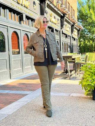 LULU-B NEW OLIVE LINEN JACKET LULU-B