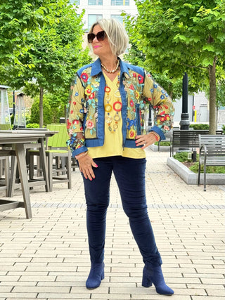 AFTERNOON AT THE GARDEN LACE NAVY JACKET CATHYS RESORTWEAR