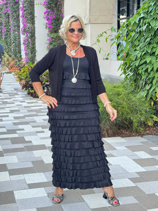 MIAMI NIGHTS  BLACK BLACK CHA CHA DRESS ion LULU-B