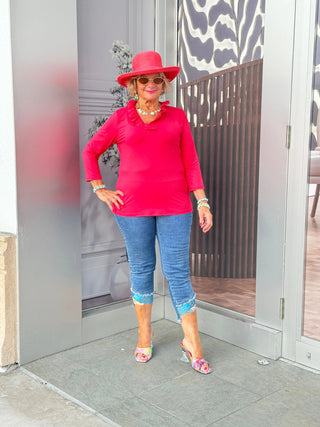 LULU-B STRAWBERRY RUFFLE TOP LULU-B