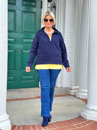 NAVY HALF ZIPPER LULU-B