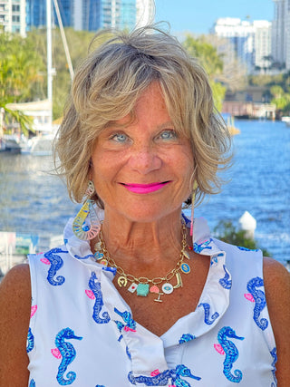 LULU B SHORELINE CHARM SLEEVELESS RUFFLE TOP LULU-B