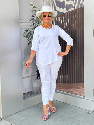 WHITE ASYMMETRIC TOP LULU-B