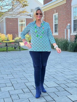 Lulu-B BAY CLUB Ruffle Neck Sleeve Top LULU-B